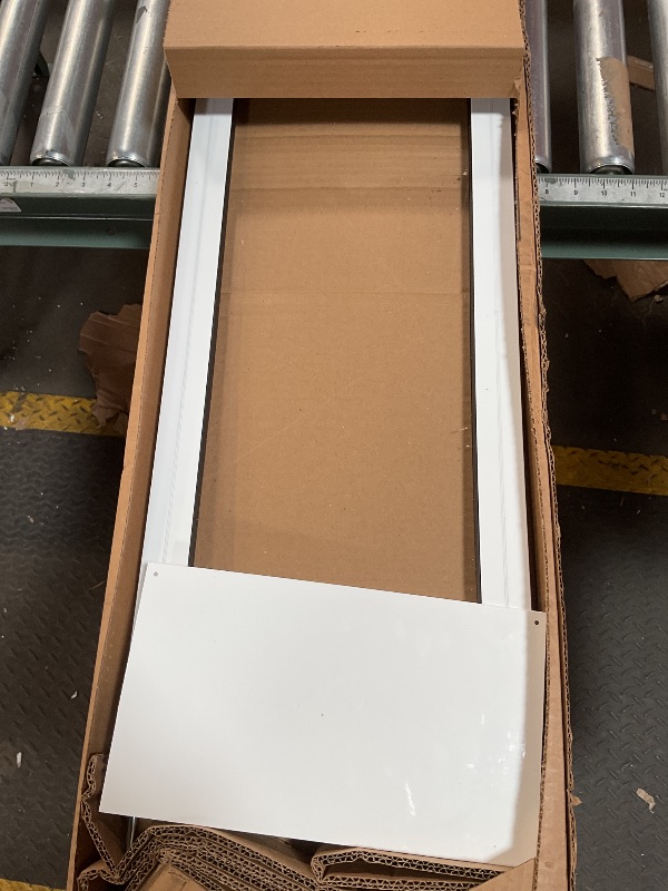 Photo 1 of PetSafe Doggy Door for Sliding Glass Doors, Adjustable Height 75 7/8" to 81", No-Cut DIY Install, Aluminum Panel, Ideal for Renters, for Medium Dogs Up to 40 lb., (White, Medium)