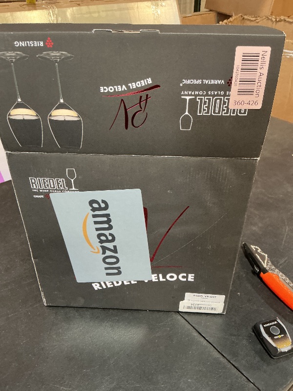 Photo 1 of *** PARTIAL SET 1 BROKEN*** Riedel Veloce Riesling Glasses, Set of 2 – Premium Machine-Made Crystal, Diamond-Shaped Stemware for New World White Wines, Dishwasher Safe