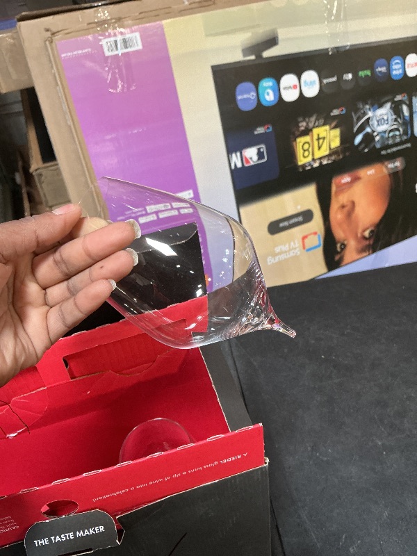 Photo 1 of *** PARTIAL SET 1 BROKEN*** Riedel Veloce Riesling Glasses, Set of 2 – Premium Machine-Made Crystal, Diamond-Shaped Stemware for New World White Wines, Dishwasher Safe