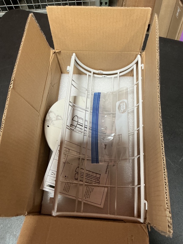 Photo 1 of **MISSING HARDWARE** NearMoon Toilet Paper Organizer Stand, Free Standing 3 Rolls Tissue Storage, Metal Bathroom Accessory, Rustproof Toilet Roll Holder for Kitchen Countertop Inside Cabinet Shelf(Marble Base, White)