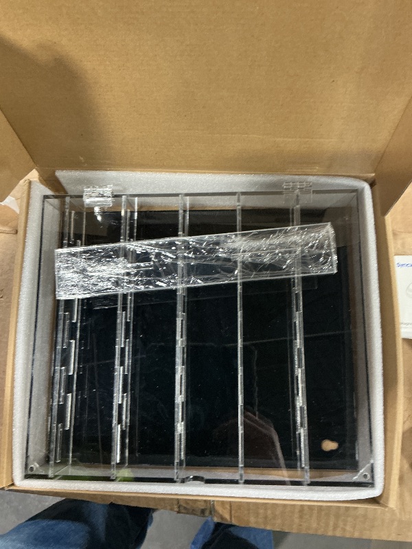 Photo 1 of **BROKEN HINGE** Coin Holder, Challenge Coin Display, Acrylic Military Coin Display Case with Removable Shelves and Magnetic Door, Fits 45 Military Medals Poker Chip Pins Badges, for Casino Poker Chips Collectibles