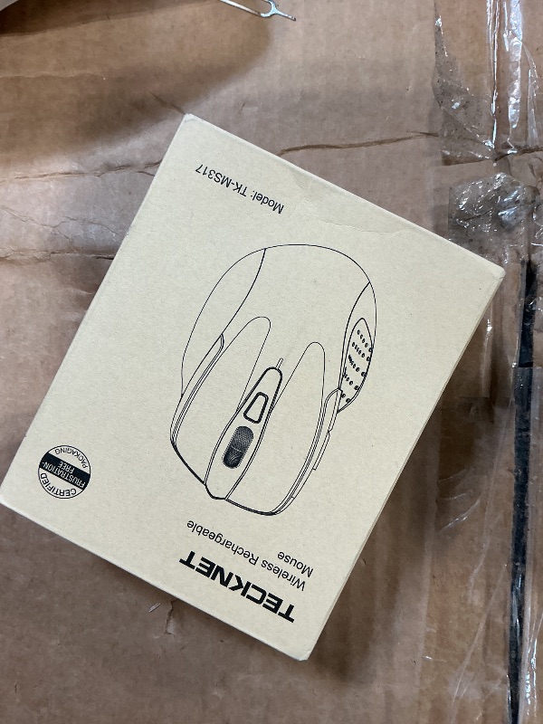 Photo 1 of **MISSING MOUSE DONGLE*** TECKNET Wireless Mouse (BT5.0/3.0 & 2.4G) Rechargeable 4800 DPI Silent USB A & Bluetooth Mouse 6 Buttons, Wide Compatibility - Grey
