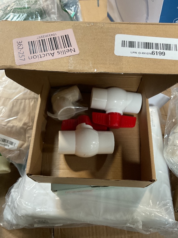 Photo 1 of [5 Pack] 1' PVC Ball Valves, PVC Valves Ball Valve Water Shut Off Valves, 1 inch PVC Ball Valves Slip, Pipe Fittings, Rated at 150 PSI, Socket (1'' - Box of 5)