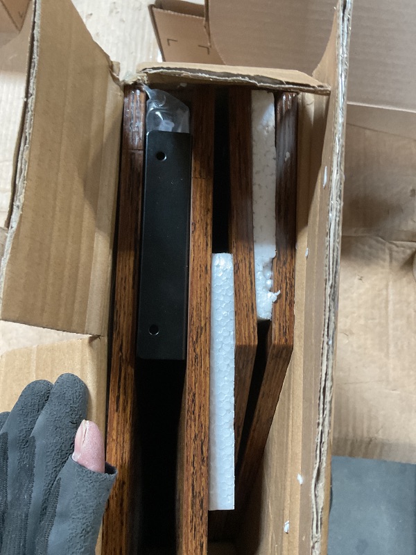Photo 1 of **DAMAGED** Homode Corner Shelf Wall Mount, Set of 4 Floating Corner Shelves with Cord Hole for Cable Box, Wood Corner Hanging Shelves for Bathroom Bedroom Kitchen, Rustic Brown