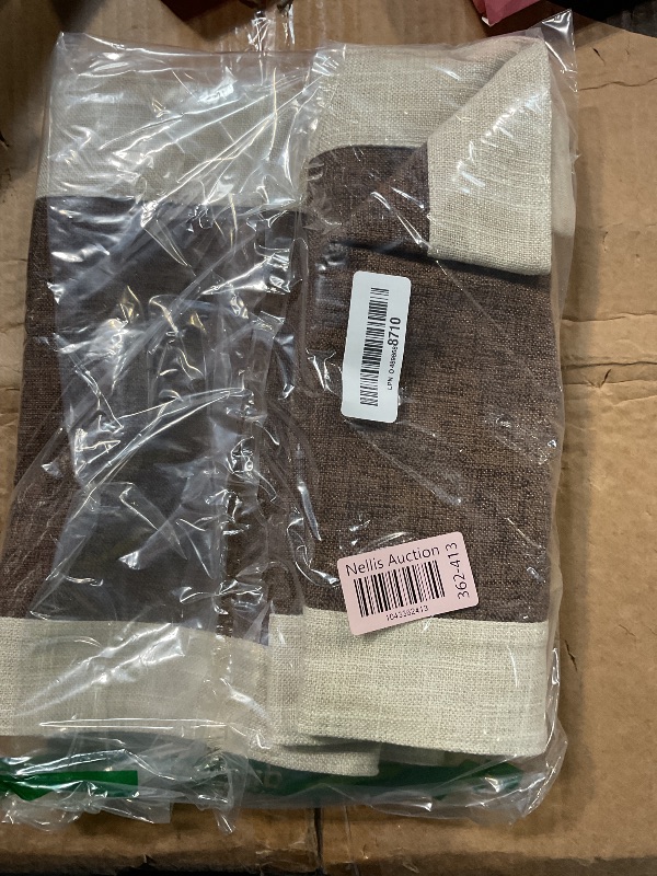 Photo 1 of *** COLOR IS BROWN*** Linen Textured Table Runner, Two-Colors Rustic Farmhouse Table Runner with Tassel for Everyday Dining Wedding Party Holiday Home Decor, 13 x 98 Inch, Brown