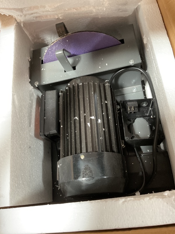 Photo 1 of ***USED***VEVOR Lawn Mower Blade Sharpener, 1HP 750W Lawnmower Blade Grinder with 9-inch Ceramic Grinding Wheel, Powerful Bench Mower Sharpening Machine for High/Low Lift Blades, Gator Blades, Flat Blades