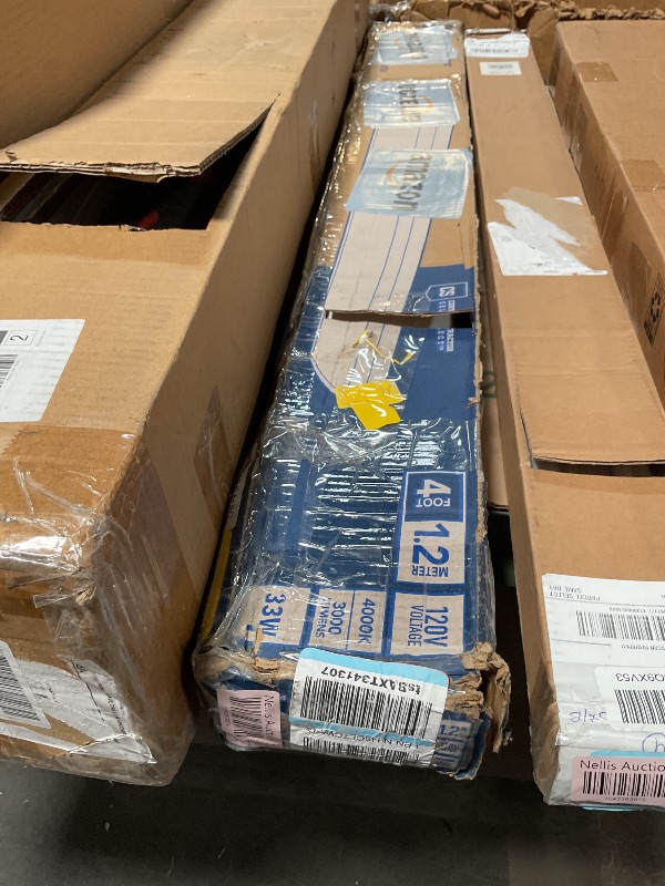 Photo 1 of **PARTS ONLY** Lithonia Lighting 4 Foot LED Light Fixture, Low-Profile LED Wraparound Flush Mount Ceiling Light, 4000K Cool White, 120V, 48-Inch (FMLWL 48 840)
