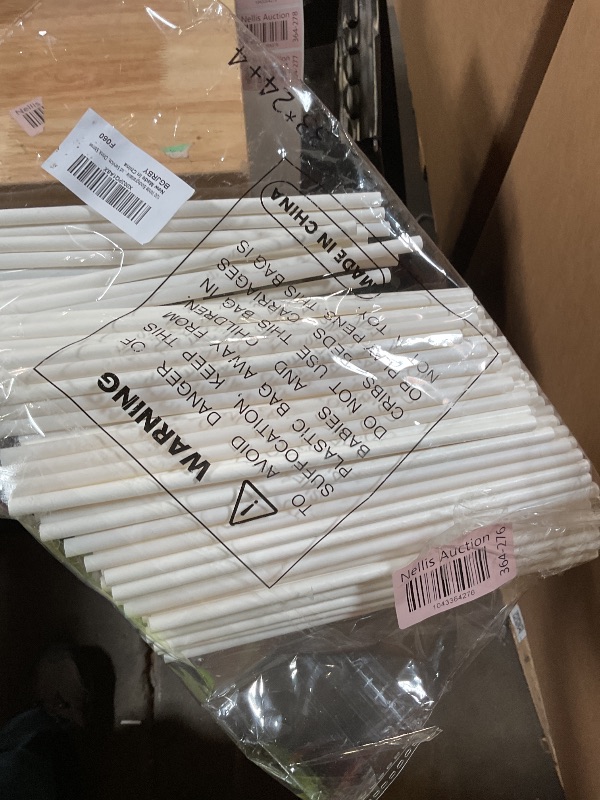 Photo 1 of 100 Pack Paper Straws White Biodegradable co-Friendly Drinking Bulk for Party Supplies, Bridal/Baby Shower, Birthday, Mixed Drinks, Weddings, Restaurant, Food Service, Drink Stirrer