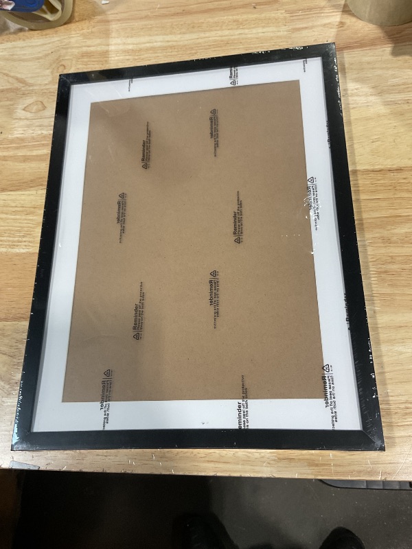 Photo 1 of **MINOR CRACK ON PLEXIGLASS****Fxojyvo 12x16 Frame Black, Display Picture 10x14 with Mat or 12 x 16 Without Mat, Wall Hanging Large Picture Frame for Diamond Art Painting 30x40cm - 1 Pack