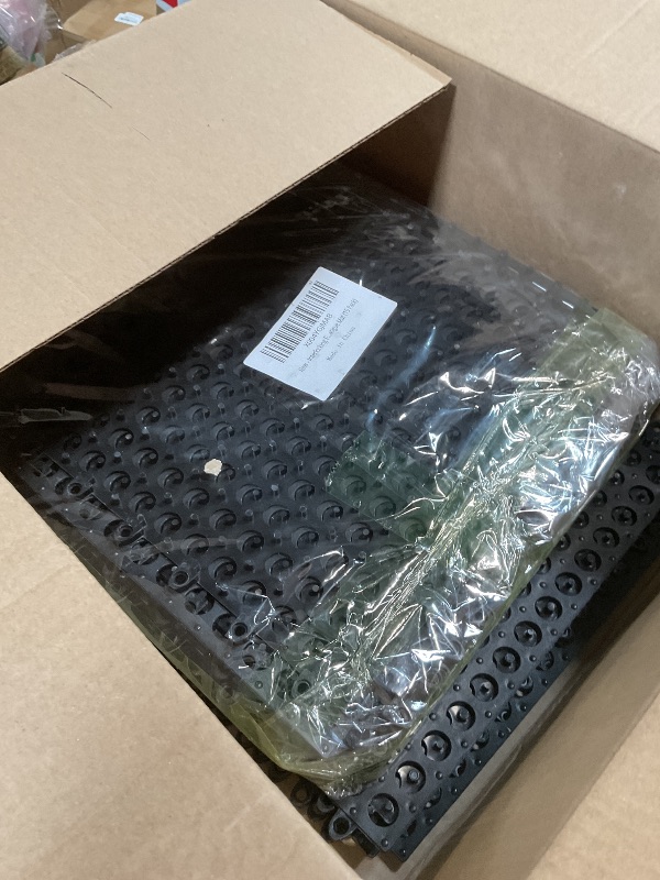 Photo 1 of 15 Pack Garage Floor Tiles, 12x12 Inch Interlocking Drainage Tiles Non-Slip Deck Tile with Holes for Bathroom, Pool Deck, Gym, Garage, Kitchen & Wet Areas, Easy Splicing Anti-Fatigue Mat, Black
