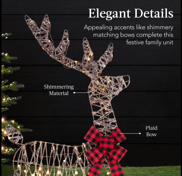 Photo 1 of **MISSING ASSEMBLY PIECES **** Enchanted Forest 4'11" LED Sheer Gold Glitter Buck (2PCS)