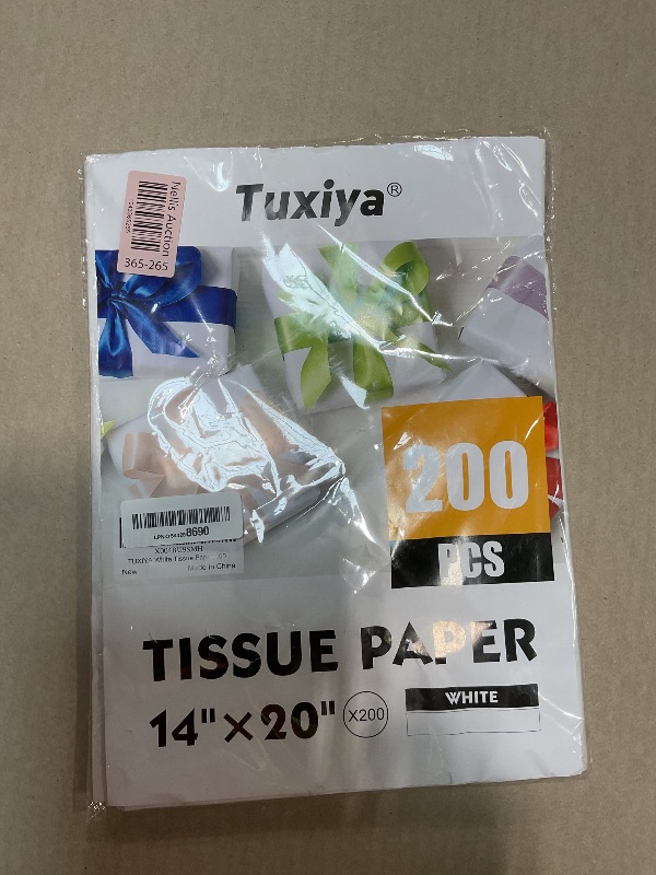 Photo 1 of 200 Sheets White Tissue Paper, 14" X 20" Tissue Papers Bulk for Christmas Wedding Birthday Showers Valentine's Day Flower Decoration, Tissue Paper for Gift Bags, Crafts, Packaging, Storage, Art