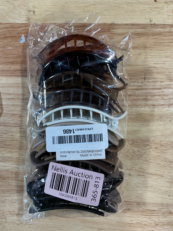 Photo 1 of 10 PCS Flat Hair Clips for Women - Large Matte & Tortoise Hair Claw Clips, 4.2 Inch Strong Hold Non-Slip Jaw Clips for Thick/Thin Hair, Neutral Leopard Hair Accessories for Daily Styling(Leopard)
