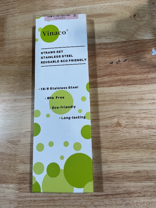 Photo 1 of ***MISSING PARTS*** Vinaco Stainless Steel Smoothie Straws, 0.4'' Extra Wide Reusable Metal Drinking Straws for Milkshake, Smoothie, Beverage, Set of 4 with 1 Cleaning Brush