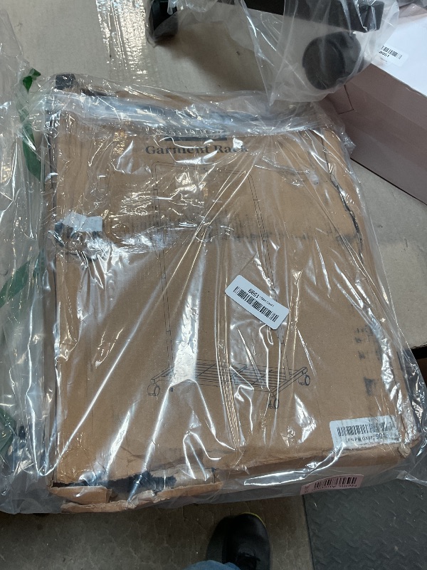 Photo 1 of **FOR PARTS ONLY/ MISSING PIECES** Sakugi Clothes Rack - Clothing Rack with Storage Mesh Shelf & Casters, Heavy-Duty Metal Clothing Rack for Hanging Clothes, Dresses, Coats, Large Load Capacity, Easy Assembly, Black, 28.0"x16.9"x59.0"