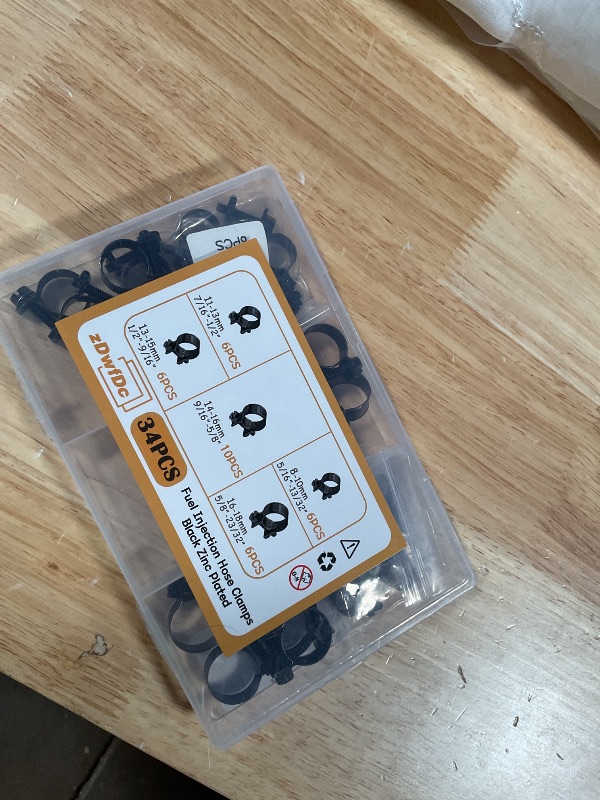 Photo 1 of 34PCS 5 Sizes 8-18mm Fuel Line Clamps Clips Assortment Kit 1/4" 5/16" 3/8" Fuel Injection Gas Line Automotive Diesel Petrol Pipe Hose Clamps DD025-BN