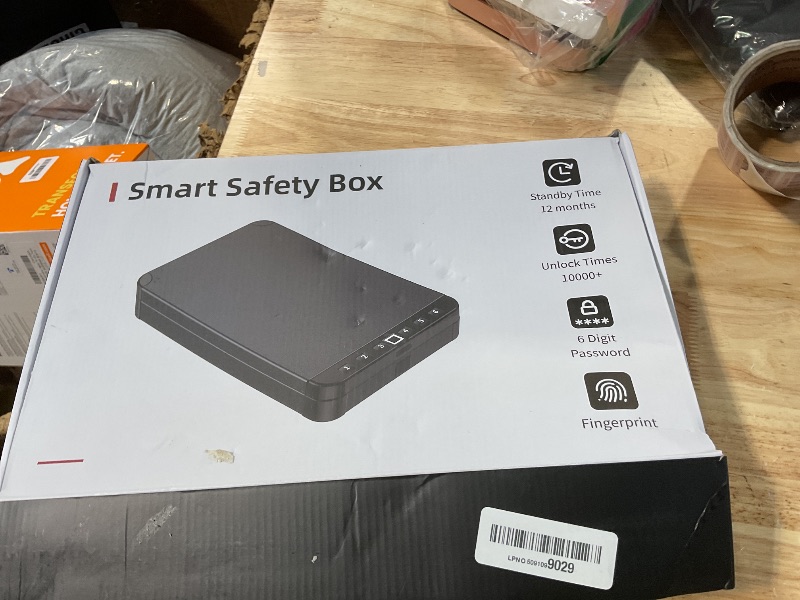 Photo 1 of ***POSSIBLY FOR PARTS ISSUES W FINGERPRINT READER*** Miisekmy  Safe for Handgun Biometric Gun Safe for Car Pistols Safe, Quick Access Handgun Safe with Fingerprint PIN or Key Rechargeable Lock Case, for Home Car Travel Nightstand Bedside or Drawer
