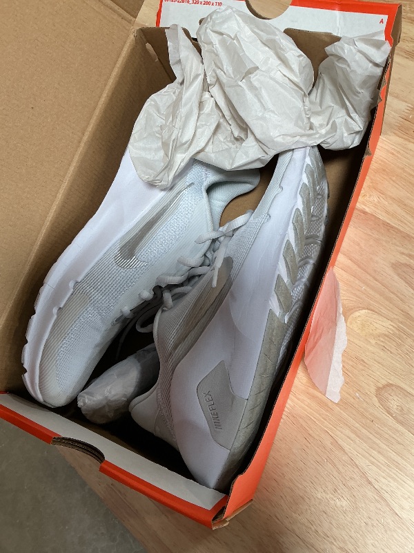 Photo 1 of **HEAVILY USED (DIRTY)*** Nike Women's Flex Train Training/Workout Shoes, White/Metallic Silver-Photon Dust, 8