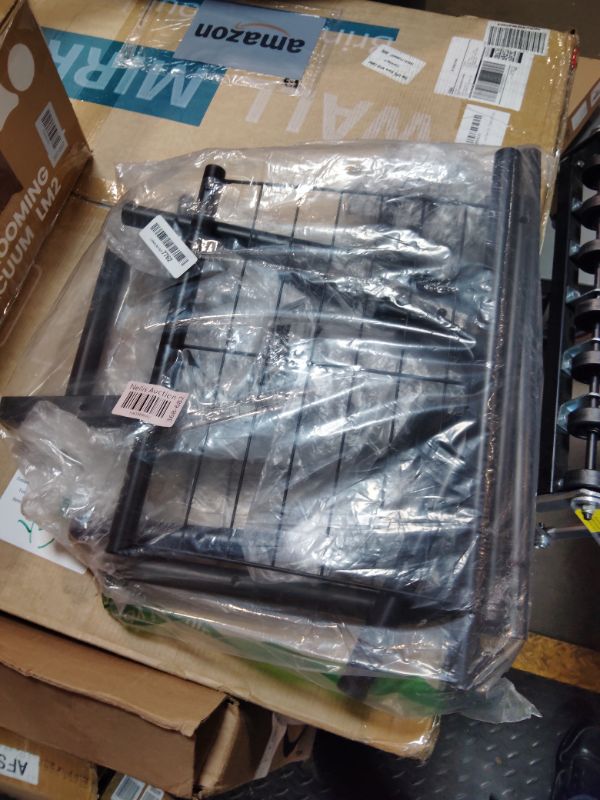 Photo 1 of ***MISSING ASSEMBLY PIECES**** Sakugi Clothes Rack - Double Rods Clothing Rack with Mesh Shelf, Hooks & Wheels, Metal Clothing Racks for Hanging Clothes & Bags, Multifunctional Garment Rack for Laundry, Black, 28.7" x 16.5" x 59.1"