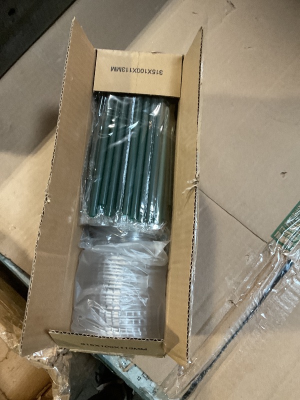 Photo 1 of 12 oz Clear Plastic Cups with Lids and Straws, Disposable Coffee Cups 25 Sets