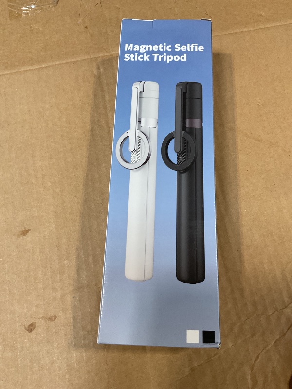 Photo 1 of ***RECOMENDED FOR PARTS/ MISSING RING PIECE **** TONEOF 68" Magnetic Selfie Stick Tripod with Aluminum Strong Magnetic Holder for Magsafe, 360° Rotatable Travel Phone Tripod Stand with Metal Ring & Rechargeable Remote for iPhone/Android?White?