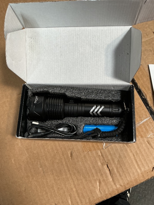 Photo 1 of ***DOES NOT STAY ON***
Goreit Flashlights LED High Lumens 2000 Rechargeable, XHP160.2 Super Bright Flash Light, Brightest Flashlight High Powered, Handheld Flashlights for Camping Hiking Gift