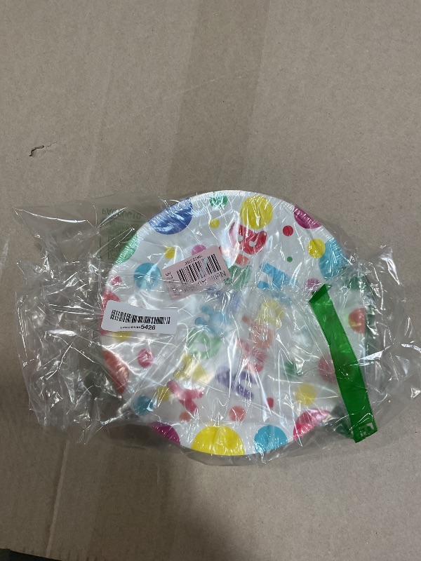 Photo 1 of 100 PCS Happy Birthday Paper Plates Napkins and Forks Set Serve 25, 9 Inches and 7 Inches Colorful Polka Dots Cake Dessert Plates Disposable Dinnerware Tableware Decor for Dinner Bday Party Supplies
