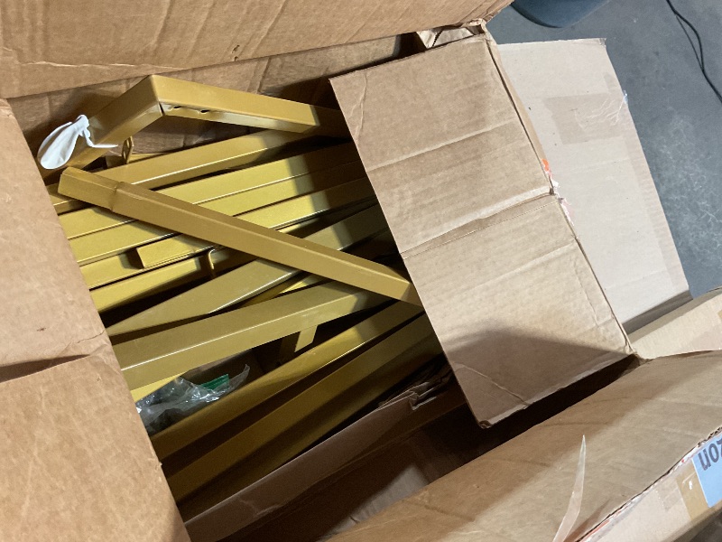 Photo 1 of ****MISSING PARTS**** Fomcet 10FT x 10FT Backdrop Stand Heavy Duty with Base, Gold Portable Adjustable Pipe and Drape Kit, Square Metal Arch Party Frame for Wedding Birthday Parties Banquet Decorations