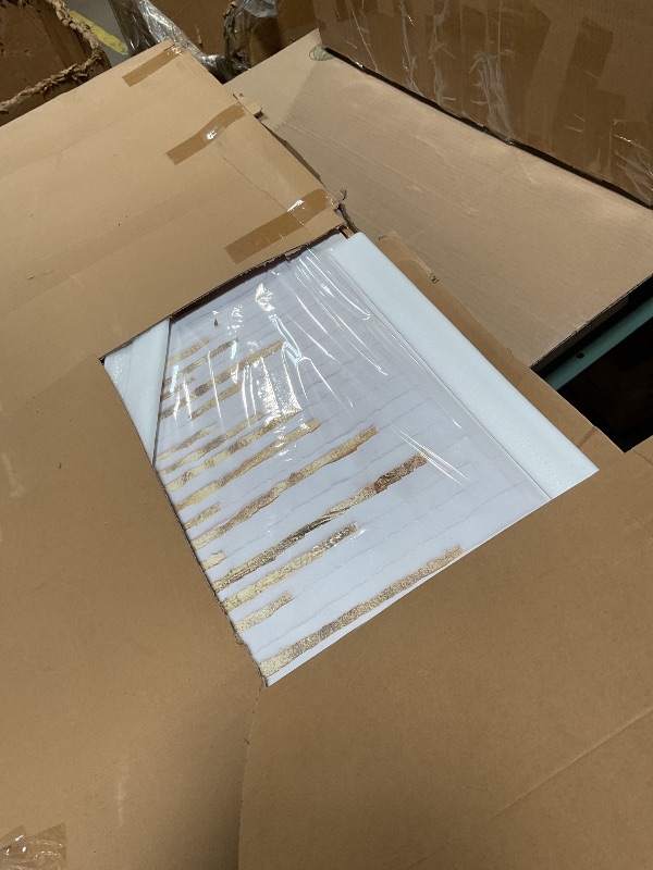 Photo 1 of ***FRAME BROKEN*** Canvas Wall Art Modern Abstract Artwork Canvas Prints White Background Golden Decoration Golden Years Framed Canvas Picture Contemporary Wall Art Bedroom Living Room Office Decoration Ready To Hang 29"x58"