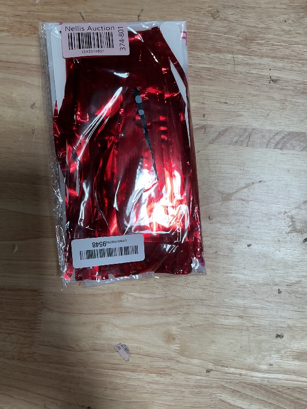 Photo 1 of 2 Pack Foil Curtain Backdrop Red Metallic Tinsel Foil Fringe Curtains Photo Booth Props for Birthday Wedding Engagement Baby Shower Bachelorette Christmas Holiday Celebration Party Decorations