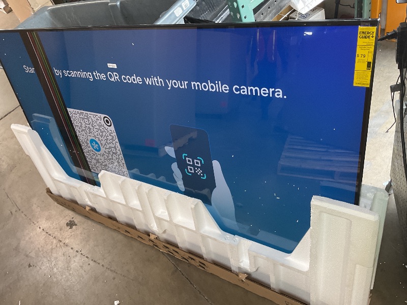 Photo 1 of **Nonfunctioning stripe down middle of screen. Missing legs and remote.**Samsung 85-Inch Class QLED Q8F 4K UHD Smart TV (2025 Model) Q4 AI Processor, 100% Color Volume with Quantum Dot, AirSlim Design, Endless Free Content, Samsung Vision AI, Alexa Built-