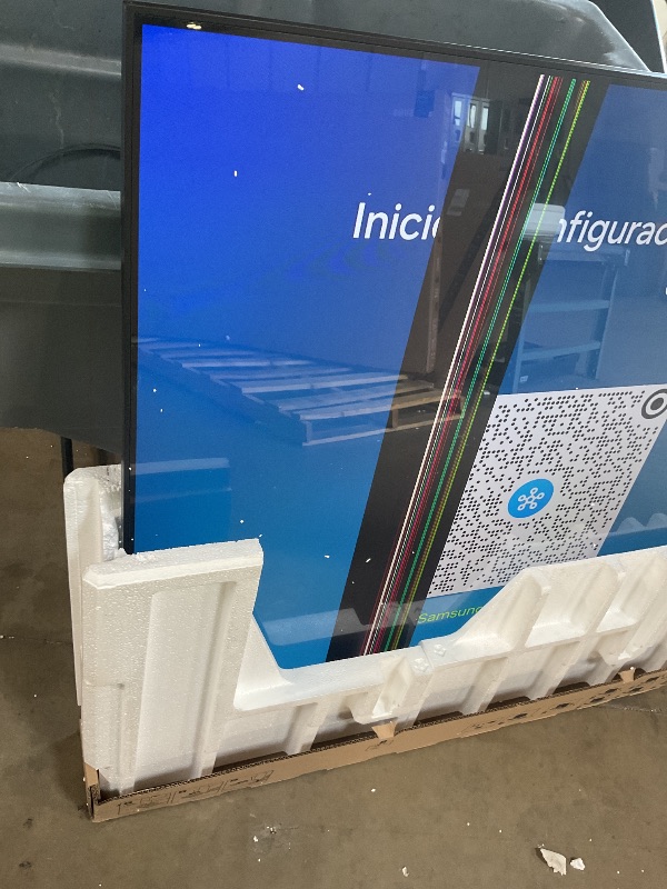 Photo 1 of **Nonfunctioning stripe down middle of screen. Missing legs and remote.**Samsung 85-Inch Class QLED Q8F 4K UHD Smart TV (2025 Model) Q4 AI Processor, 100% Color Volume with Quantum Dot, AirSlim Design, Endless Free Content, Samsung Vision AI, Alexa Built-