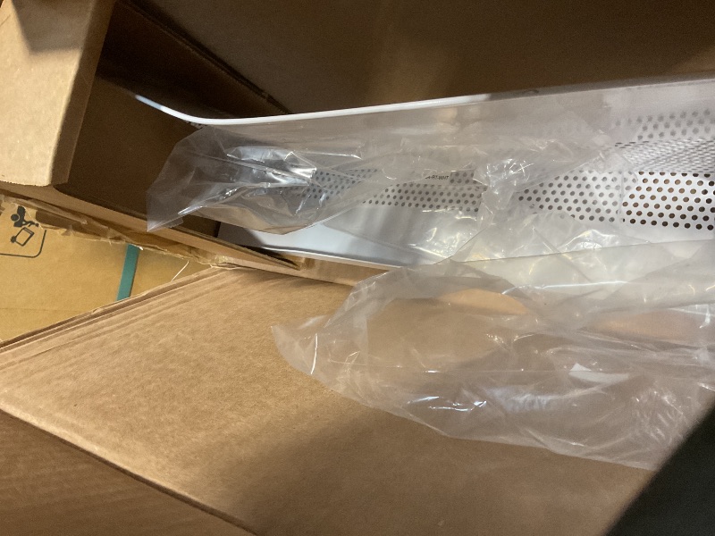 Photo 1 of ** BEND DAMAGE multiple points**Baseboarders Basic Series 6 ft (72in) Galvanized Steel Slip-On Baseboard Heater Cover + Left & Right Endcaps, Rust Resistant, White, for Hydronic Hot-Water Systems