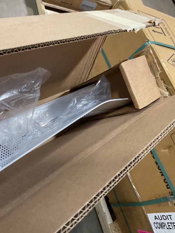 Photo 1 of ** BEND DAMAGE multiple points**Baseboarders Basic Series 6 ft (72in) Galvanized Steel Slip-On Baseboard Heater Cover + Left & Right Endcaps, Rust Resistant, White, for Hydronic Hot-Water Systems