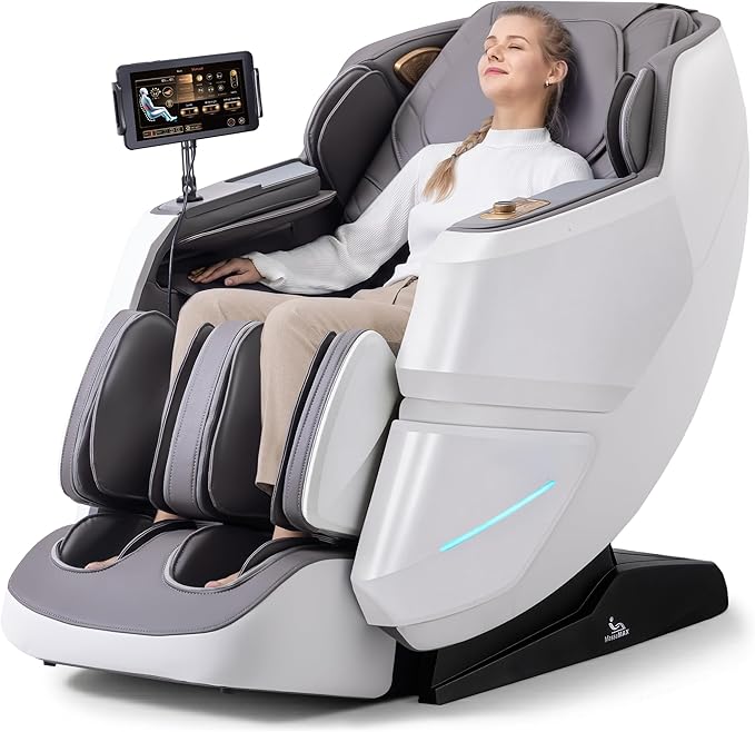 Photo 1 of ***POSSIBLY FOR PARTS/ MISSING ASSEMBLY PIECES*** MassaMAX MT339 2026 4D Massage Chair, Full Body Zero Gravity Recliner with SL-Track, Body Scan, Graphene Heating, Deep Yoga Stretch, Foot Rollers & Hands-Free Voice Control (Space White)