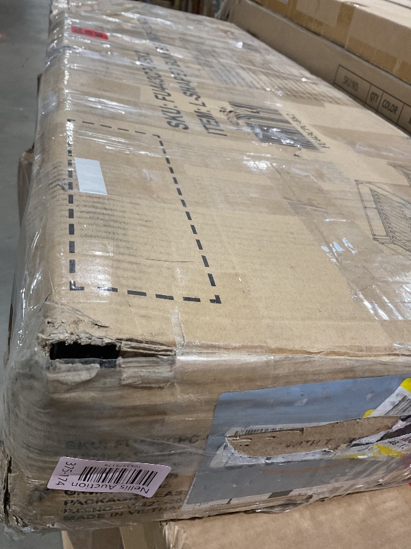 Photo 1 of ** SELLING FOR PARTS AS PARTIAL SET ONE BOX OF TWO**PVWIIK L-Shape Metal Triple Bunk Bed with Trundle 4 Kids,Teens,Adults Bedroom,Metal Bunk Bed with Guardrail & Ladder, No Box Spring Needed,Black
