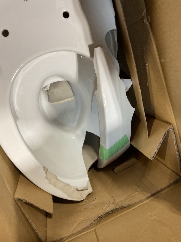 Photo 1 of **MAJOR DAMAGE TO TOILET. SELLING PARTS AS PARTIAL SET INSTALLATION PARTS ACCESSORIES ONLY PICTURED. TOILET WAS REMOVED **TOTO® Aquia® IV Elongated Universal Height Skirted Toilet Bowl with CEFIONTECT®, WASHLET®+ Ready, Cotton White - CT446CEFGNT40#01