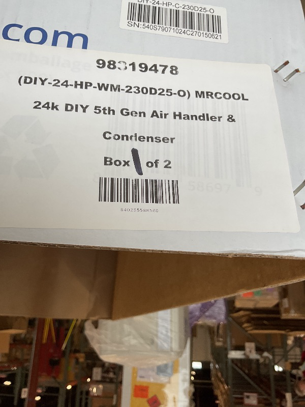 Photo 1 of **LOOKS NEW. MOLD SMELL. ONE BOX OF TWO. SELLING FOR PARTS AS PARTIAL SET****MRCOOL 24000 BTU 230V Ductless Inverter Mini Split Air Conditioner & Heat Pump System, 5th Gen DIY - Wall-Mounted AC Unit w/ Heating and Cooling for Home, Office & Commercial Spa