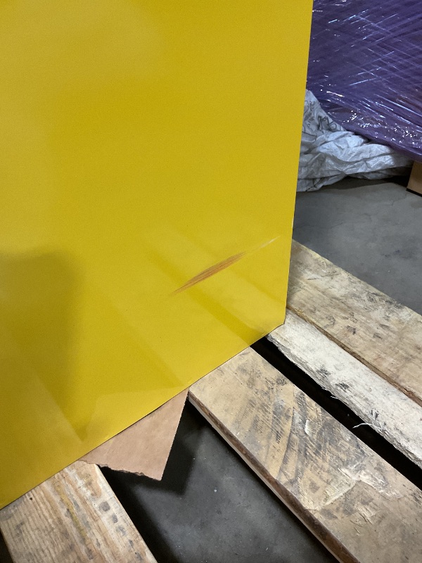 Photo 1 of **DENTS/SCRATCHES/SCRAPES FROM TRANSPORT**Justrite 45 Gallon Manual Close Flammable Storage Cabinet, 18 Gauge Steel, 2 Shelves, 2 Door Fire Cabinet, 65" x 43" x 18", Made in The USA, Yellow, 894500