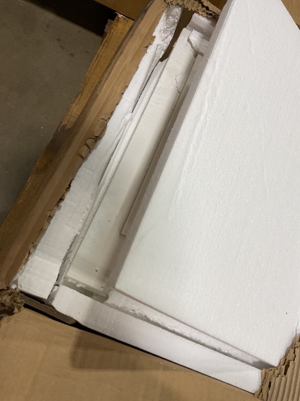 Photo 1 of ***POSSIBLY FOR PARTS (DAMAGED)**** Decofy 70" Tall Storage Cabinets, Large Wood Storage Pantry Cabinet with 6 Adjustable Shelves, 2 Striped Doors & Drawer, Standing Utility Cabinet for Kitchen, Bathroom, Dining Room, Antique (White)