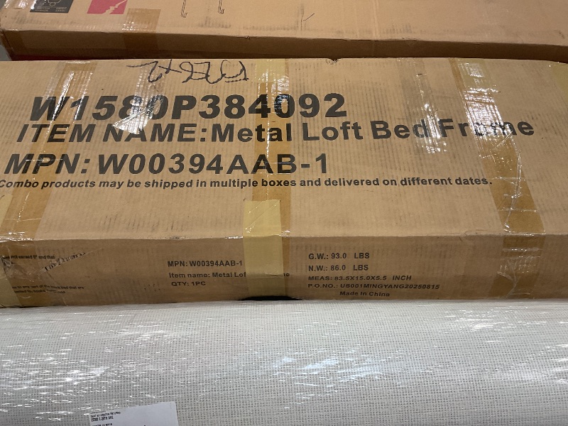 Photo 1 of ***MISSING PARTS***Bellemave Queen Loft Bed Frame with Storage Stairs, Beside Shelf & Wardrobe, Metal Queen Size Loft Bed with LED Light & USB Ports, Large Under-Bed Space Loft Beds for Adults, Teens, Kids, Black