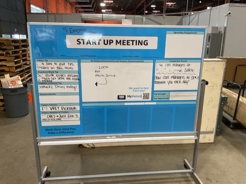 Photo 1 of *** PHOTO FOR REFERENCE ONLY/USED/MINOR DAMAGE/MULTI USE***VIZ-PRO Double-Sided Mobile Projection Writing Whiteboard, 72 x 48 Inches, Large Magnetic Rolling Dry Erase Board & Projector Screen with Aluminium Stand