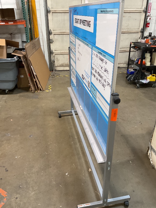 Photo 1 of *** PHOTO FOR REFERENCE ONLY/USED/MINOR DAMAGE/MULTI USE***VIZ-PRO Double-Sided Mobile Projection Writing Whiteboard, 72 x 48 Inches, Large Magnetic Rolling Dry Erase Board & Projector Screen with Aluminium Stand
