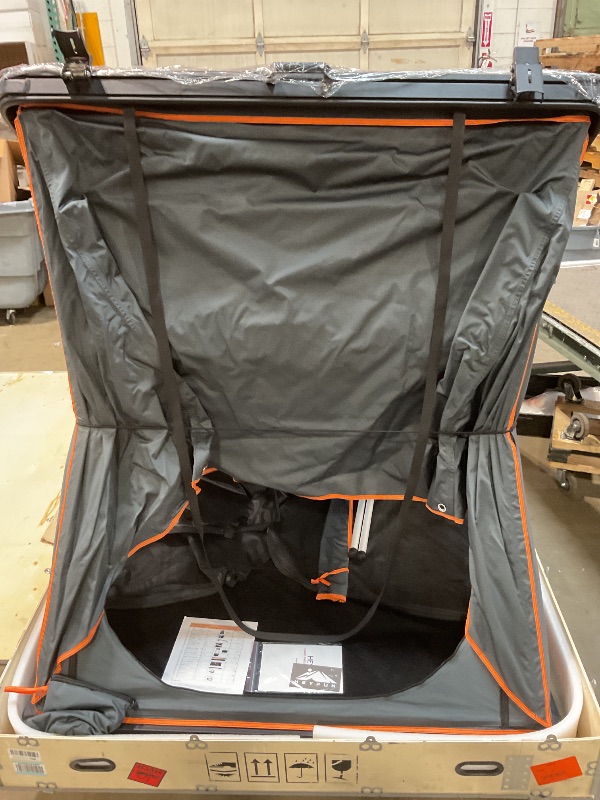 Photo 1 of *** PICTURE FOR REFERENCE ONLY***Explorer Pro Rooftop Tent Hard Shell with USB Outlet, Side Awning, Replaceable Netting Curtain&Luggage Racks for 4 Season Camping, Aluminum Pop Up 2-3 Person Roof Top Tent for Truck Jeep SUV Car Van
