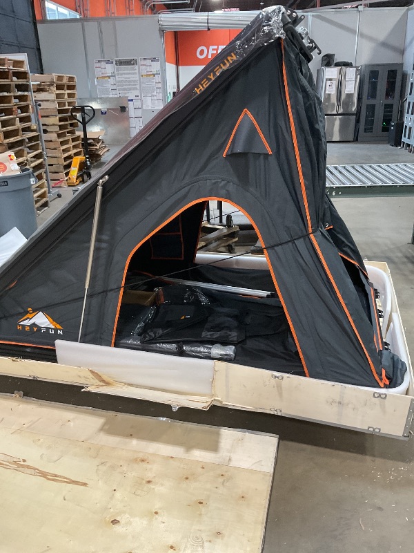 Photo 1 of *** PICTURE FOR REFERENCE ONLY***Explorer Pro Rooftop Tent Hard Shell with USB Outlet, Side Awning, Replaceable Netting Curtain&Luggage Racks for 4 Season Camping, Aluminum Pop Up 2-3 Person Roof Top Tent for Truck Jeep SUV Car Van