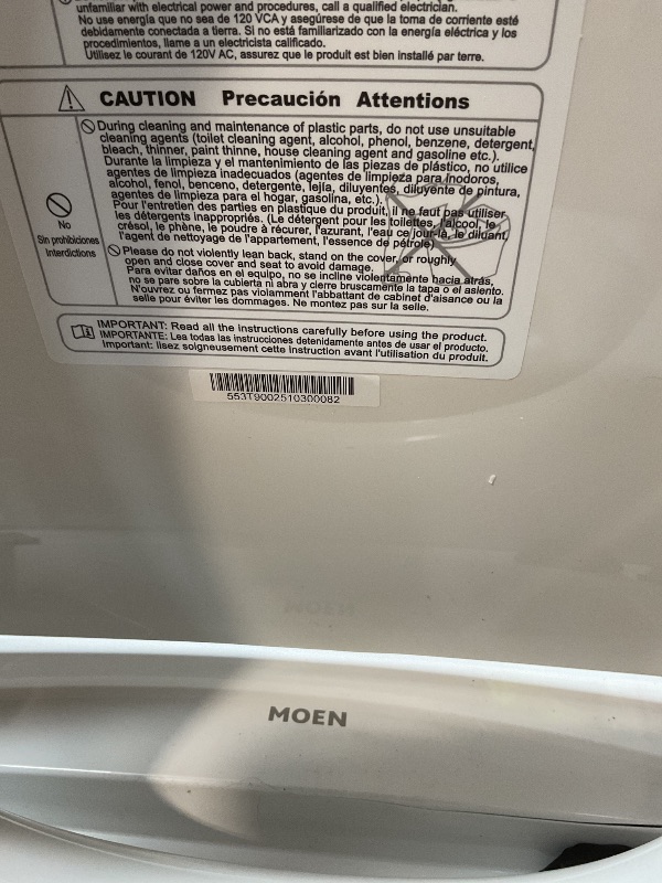 Photo 1 of *** MAJOR DAMAGE***Moen ET900 2-Series Tankless Bidet One Piece Elongated Bidet Toilet with Remote, Auto Flush, and Warm Air Dryer, and Temperature Control, White
