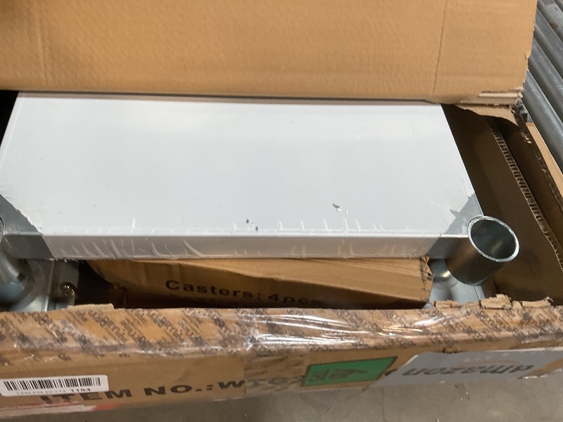 Photo 1 of *** MINOR DAMAGE***HARDURA Stainless Steel Table 24 x 48 Inches with Wheels Casters NSF Heavy Duty Commercial Prep Table with 2” Backsplash and Adjustable Undershelf for Restaurant Kitchen Home and Hotel