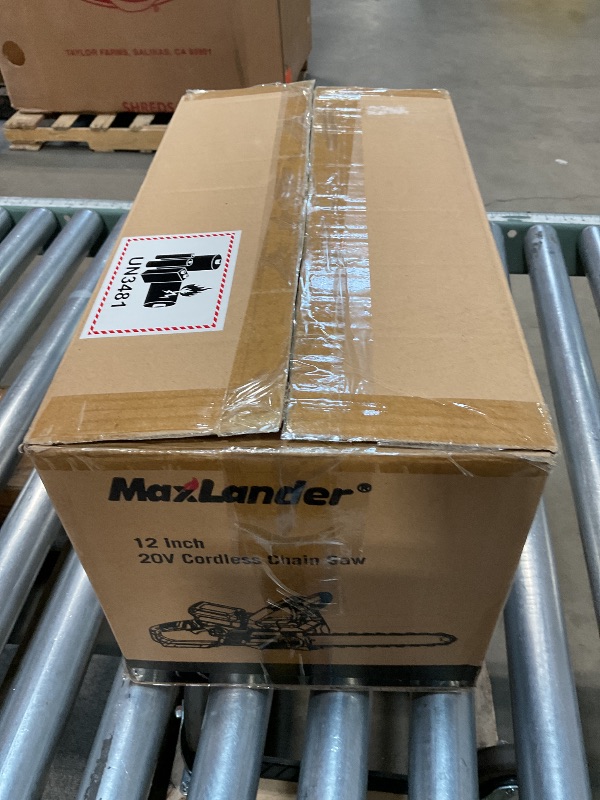 Photo 1 of **FOR PARTS ONLY/ BROKEN*** 12-Inch Cordless Battery Operated Chainsaw with 1x4.0Ah Battery&Charger, MAXLANDER 20V Electric Chainsaw with Auto-Tension & Auto-Lubrication, Lightweight Handheld for Wood Cutting & Trimming