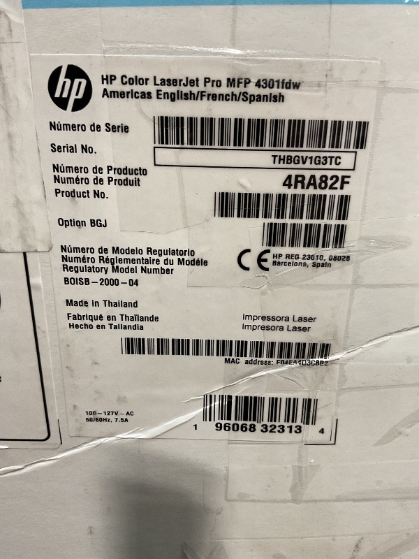 Photo 1 of *** USED/MINOR DAMAGE***HP Color LaserJet Pro MFP 4301fdw Wireless All-in-One Color Laser Printer, Scanner, Copier, Fax, Best-for-Office