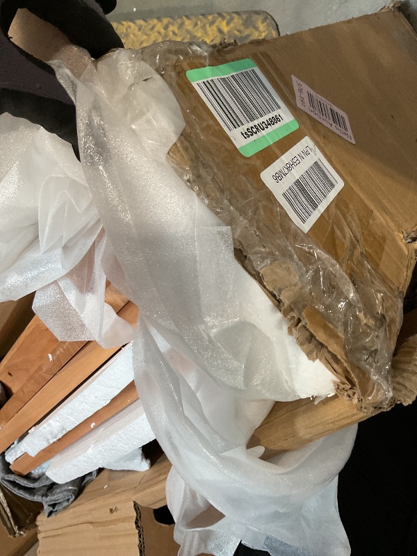 Photo 1 of ** missing hardware **AQIMUELE Wooden C-Shaped End Table,Couch Desk with 2 Lockable Wheels,4-Tier Couch ** **Table with Storage Bag,Small Rolling Side Table Tv Trays for Couch, Living Room,Bedroom (Walnut)
